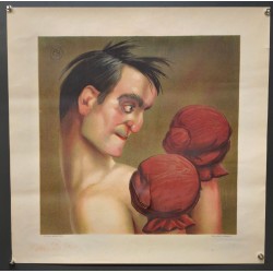 Aff. 53x53cm - Boxeur Saignant du Nez Etat B