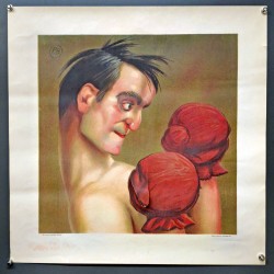 Aff. 53x53cm - Boxeur Saignant du Nez Etat A