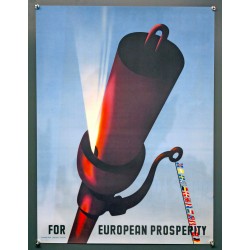 Aff. 55x76cm - Einiges Europa ERP Trägt Wohlstand Chaines