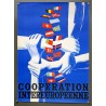 Aff. 55x75cm - Coopération Européenne Mains tenant Poignets Europe