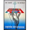 Aff. 55x76cm - Sève Nouvelle Vie Meilleure Coopération Inter Européenne Arbre Drapeau