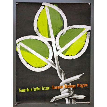 Aff. 55x75cm - Towards a better Future European Recovery Program Jeune Pousse