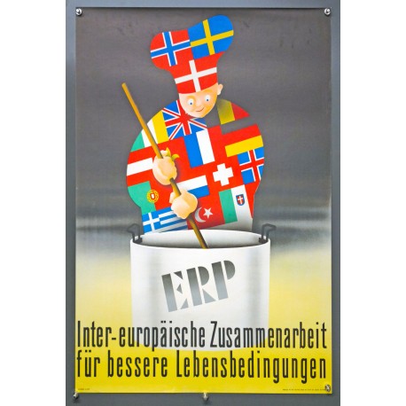 Aff. 55x75cm - ERP Inter Europäische Zusammenarbeit für Bessere Lebensbedingungen Cusinier