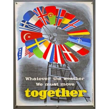 Aff. 55x75cm - Whatever the Weather We Must Move Together ERP