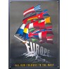 Aff. 55x75cm - Europe All our Colors to the Mast ERP