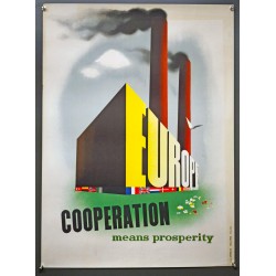 Aff. 55x75cm - Europe Cooperation Means Prosperity Usine