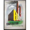 Aff. 55x75cm - Europe Cooperation Means Prosperity Usine