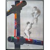 Aff. 55x75cm - Tuyaux Europe avec Hommes Nus