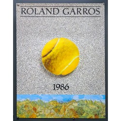 Aff. 57x75cm - Roland Garros 1986 coupures presse et cartes