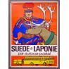 Aff. 50x70cm - Suède Laponie Par Autocar Postal Renne
