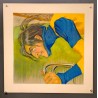 Aff. 52x52cm - Portrait Cycliste Maillot Jaune Etat A