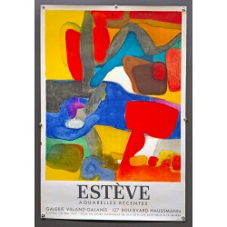 Aff. 53x82cm - Estève Aquarelles Récentes 1963 Galerie Villand-Galanis