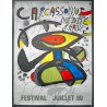 Aff. 60x83cm - Joan Miro Carcassonne Méditerranée Festival Juillet 80