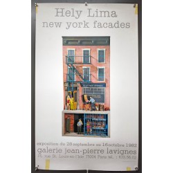 Aff. 50x80cm - Hely Lima New York Facades 1982 Galerie Jean Pierre Lavignes