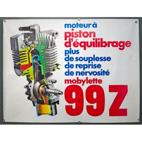 Aff. 80x60cm - Mobylette 99Z Moteur à Piston d'équilibrage plus de souplesse de reprise de nervosité