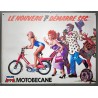 Aff. 80x60cm - Motobécane Le Nouveau 7 Démarre Sec Photomontage