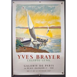 Aff. 53x75cm - Yves Brayer L'Egypte Le Nil Galerie de Paris 1967