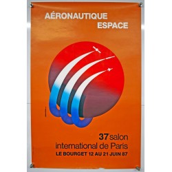 Aff. 40x60cm - 37e Salon international de Paris Le Bourget Aéronautique Espace 1987