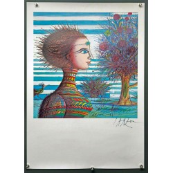Aff. 45x64cm - Femme Arbre Carzou Signée par l''Auteur