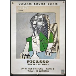 Aff. 47x63cm - Picasso Oeuvres Récentes Galerie Louise Leiris 1953