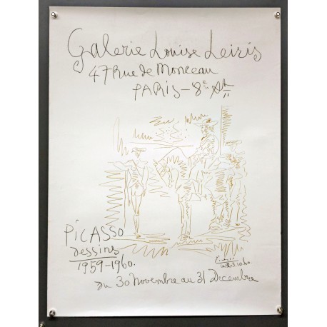 Aff. 50x66cm - Picasso Dessins 1959 1960 Galerie Louise Leiris