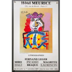 Aff. 39x61cm - Picasso Lithographise Hotel Meurice 1987