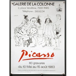 Aff. 45x62cm - Picasso 60 Gravures Galerie de la Colonne 1983