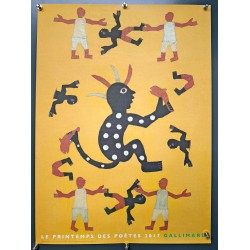 Aff. 43x58cm - Skapada Divinité Africaine Le Printemps des Poètes 2017 Gallimard