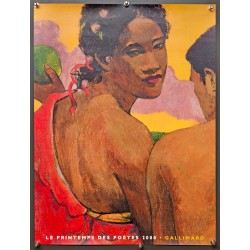 Aff. 44x59cm - Paul Guaguin Trois Tahitiens (détail) Le Printemps des Poètes 2008 Gallimard