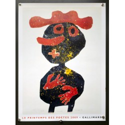 Aff. 44x59cm - Jean Dubuffet Nez carotte Le printemps des Poètes 2009 Gallimard