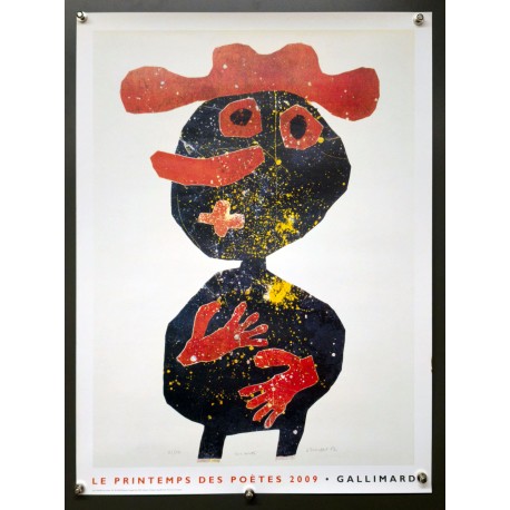 Aff. 44x59cm - Jean Dubuffet Nez carotte Le printemps des Poètes 2009 Gallimard