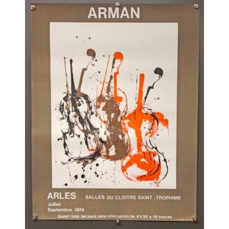 Aff. 50x64cm - Arman Arles Salles du Cloitre Saint Trophime 1974