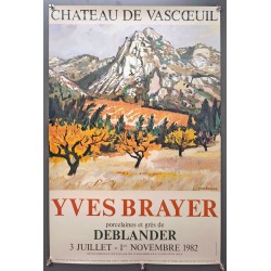 Aff. 40x60cm - Yves Brayer Porcelaines et grès de Deblander Chateau de Vascoeuil 1982