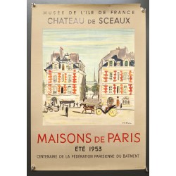 Aff. 40x60cm - Yves Brayer Eté 1953 Maisons de Paris Chateau de Sceaux