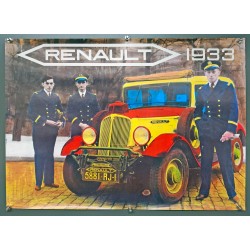 Aff. 63x45cm - Renault 1933 Primaquatre Photomontage Gendarmes