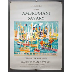 Aff. 50x65cm - Ambrogiani Savary Galerie Jean Battias 1974 Dunhill