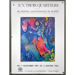 Aff. 44x60cm - Marc Chagall Les Armoureux Aux Trois Quartiers 1982