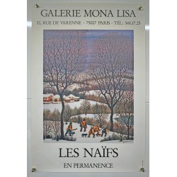 Aff. 43x64cm - Petrovic Les Naïfs en Permanence Galerie Mona Lisa 1975