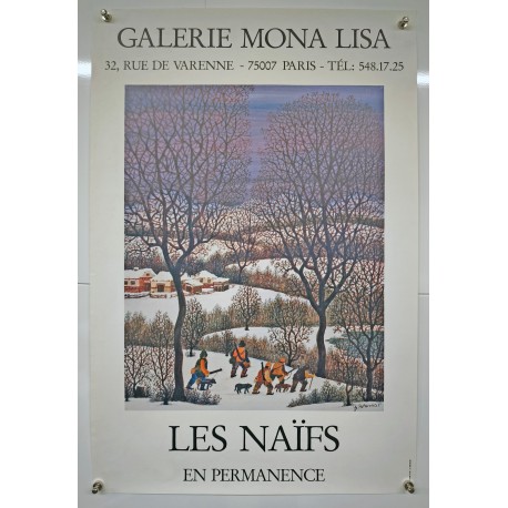 Aff. 43x64cm - Petrovic Les Naïfs en Permanence Galerie Mona Lisa 1975