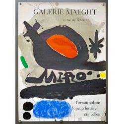 Aff. 48x64cm - Joan Miro L'oiseau Solaire L'Oiseau Lunaire Etincelles Galerie Maeght