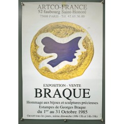 Aff. 40x60cm - Georges Braque Hommage aux Bijoux et sculptures précieuses Artco 1985