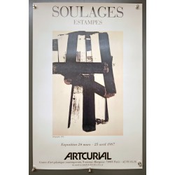 Aff. 40x60cm - Soulages Estampes Artcurial 1987