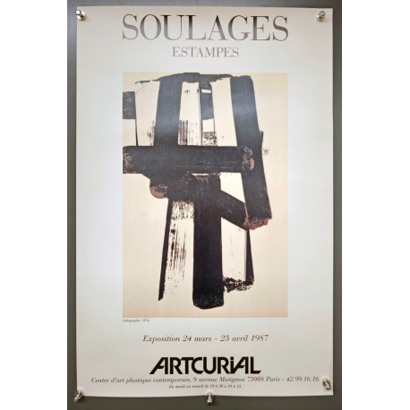 Aff. 40x60cm - Soulages Estampes Artcurial 1987
