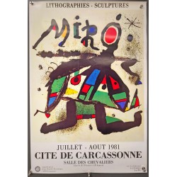 Aff. 45x64cm - Joan Miro Salle des Chevaliers Carcassonne 1981