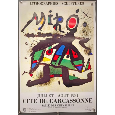 Aff. 45x64cm - Joan Miro Salle des Chevaliers Carcassonne 1981