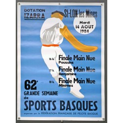 Aff. 55x78cm - 63e Grande Semaine des Sports Basques 1984