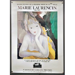 Aff. 55x77cm - Marie Laurencin 1928 Quatre peintures Art Mural 1985