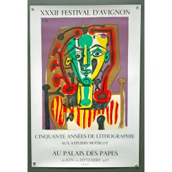 Aff. 51x75cm - Henri Deschamps XXXIIe Festival d'Avignon 1978 Cinquante années de Lithographie aux Ateliers Mourlot