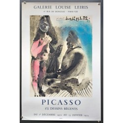 Aff. 48x72cm - Picasso 172 Dessins Récents 1972 Galerie Louise Leiris