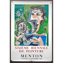 Aff. 48x72cm - 6e Biennale de Peinture à Menton 1966 Picasso